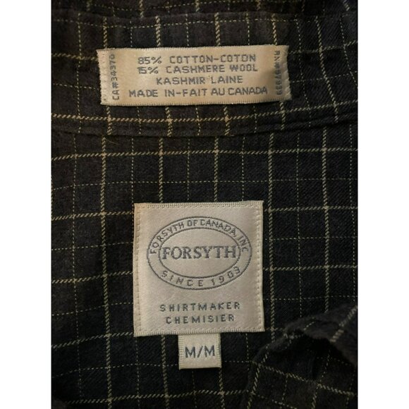 Forsyth of Canada Cotton/Cashmere Wool Blend Flannel Shirt Size M - Picture 3 of 6
